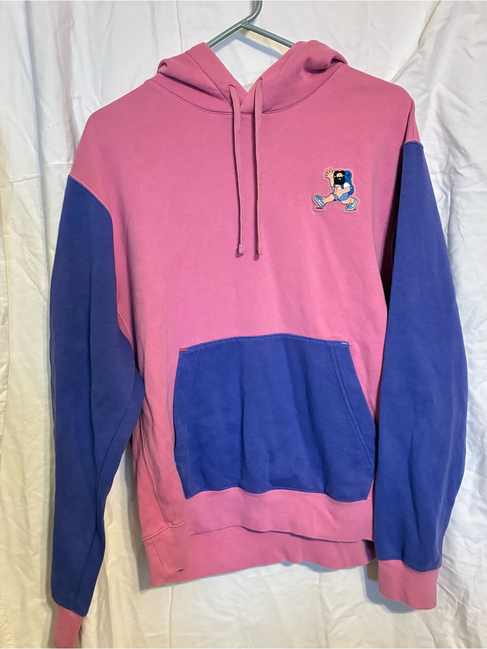 Nike Pink and Blue Colorblock Zip-Up Hoodie